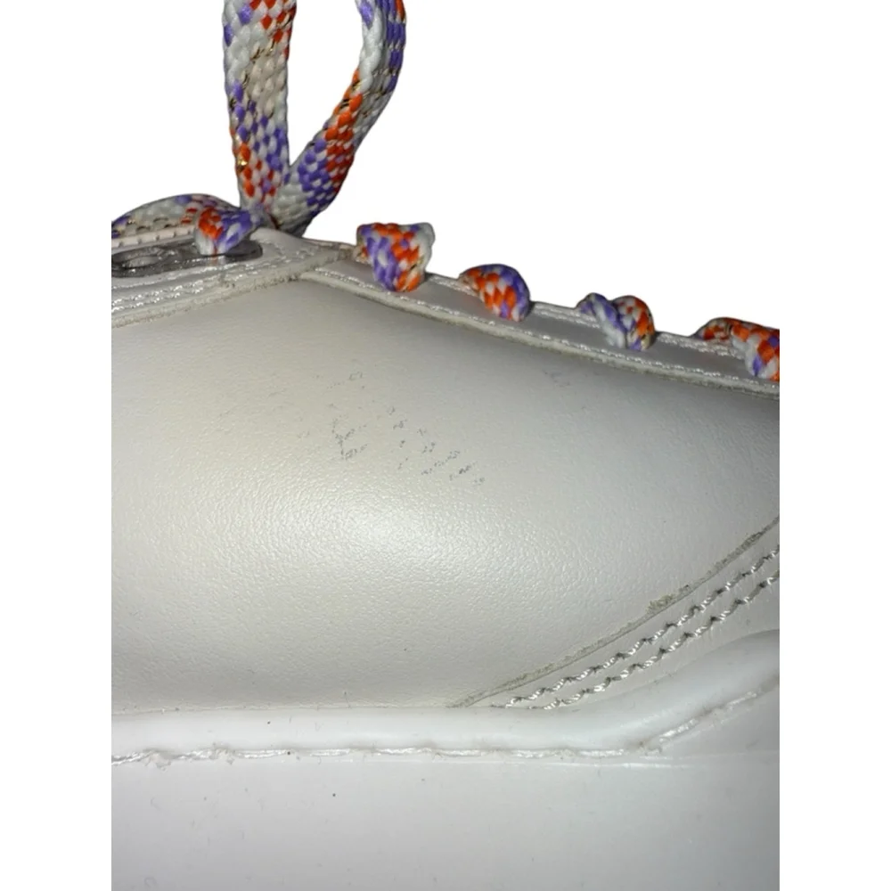 P448 Sneakers Beige Tan Lace Up‎ Platform Sneakers with Gold Glitter Size 8 39